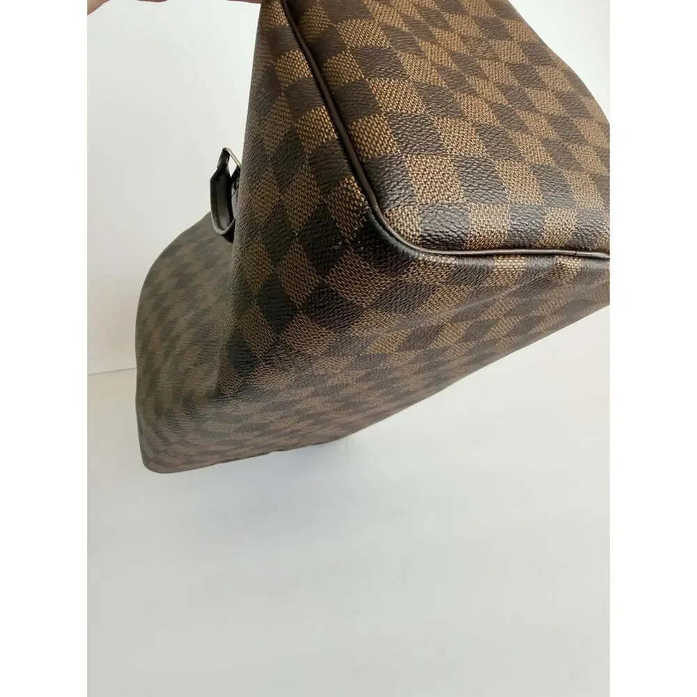Louis Vuitton Speedy Bandouliere 30 Damier Ebene Brown Satchel Red Lining Lock